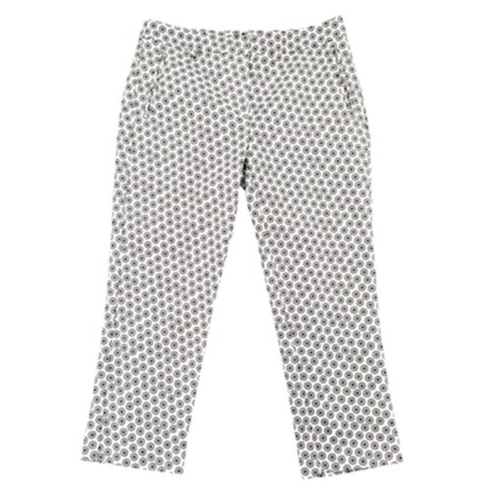 Adrianna Papell Womens Pants Size 6 Geometric‎ Print Cropped Leg Straight Leg